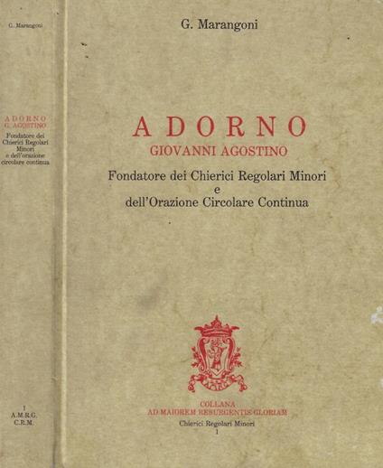 Adorno Giovanni Agostino - copertina