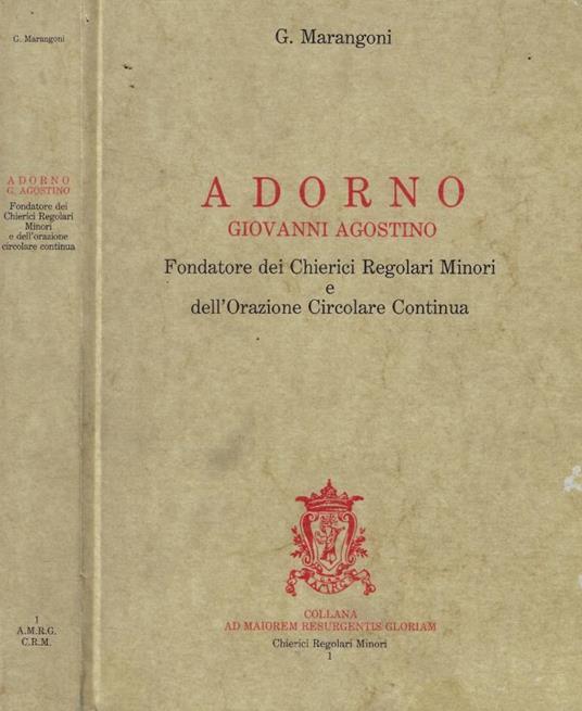 Adorno Giovanni Agostino - copertina
