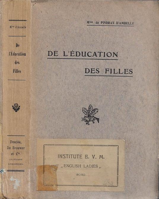 De l'Éducation des Filles - copertina