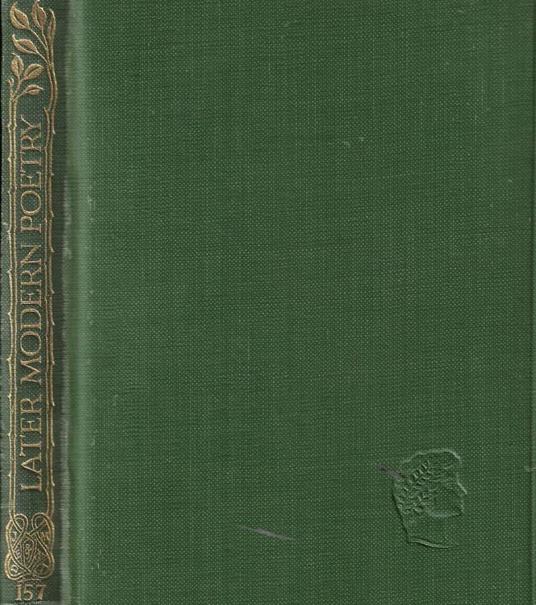 Later Modern Poetry - copertina