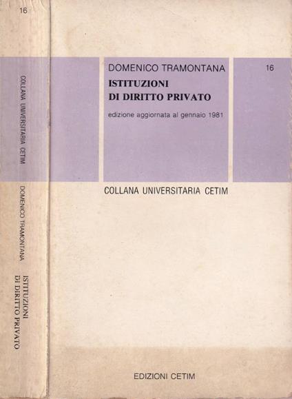Istituzioni di diritto privato - Domenico Tramontana - copertina