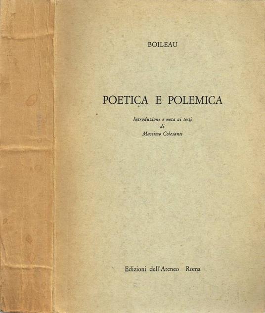 Poetica e polemica - Nicolas Boileau - copertina