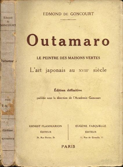 Outamaro - Edmond de Goncourt - copertina