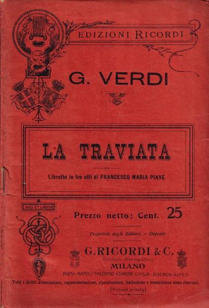 La Traviata - Giuseppe Verdi - copertina