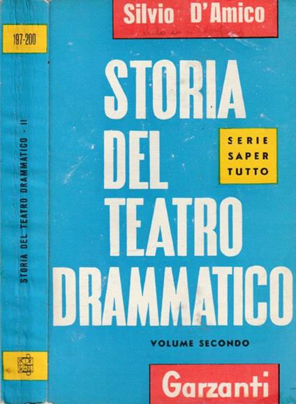 Storia del teatro drammatico vol II - Silvio D'Amico - copertina