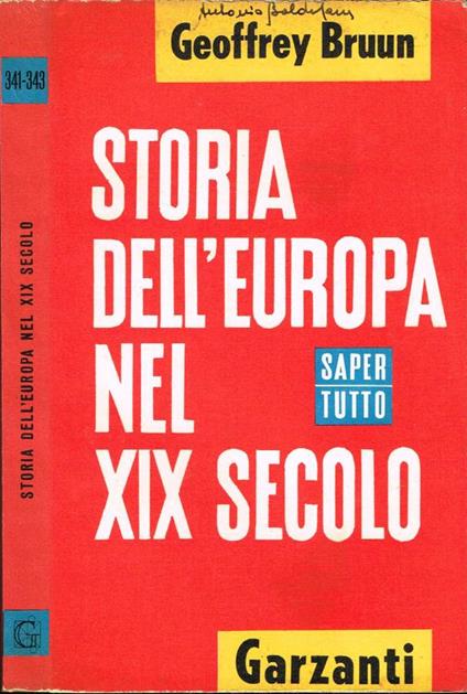 Storia dell'Europa nel XIX secolo - Geoffrey Bruun - copertina