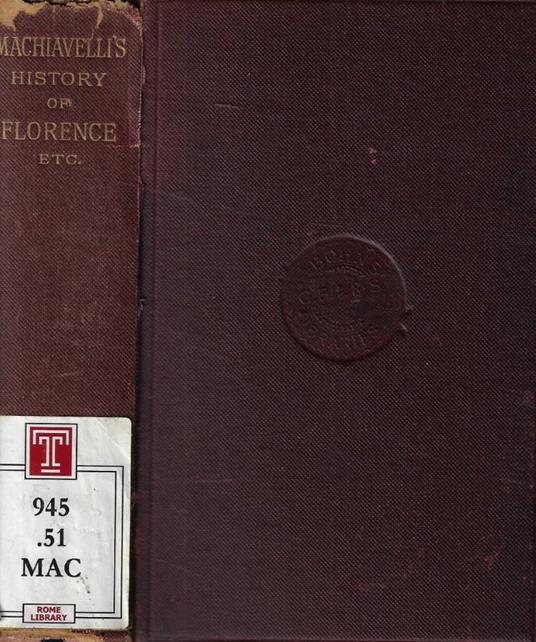 The history of Florence - Niccolò Machiavelli - copertina