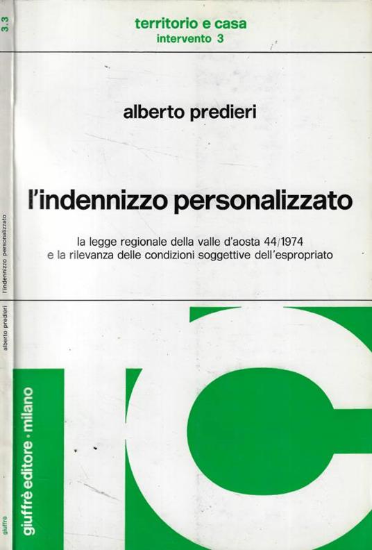 L' indennizzo personalizzato - Alberto Predieri - copertina