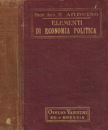 Elementi di economia politica - Ettore Arduino - copertina