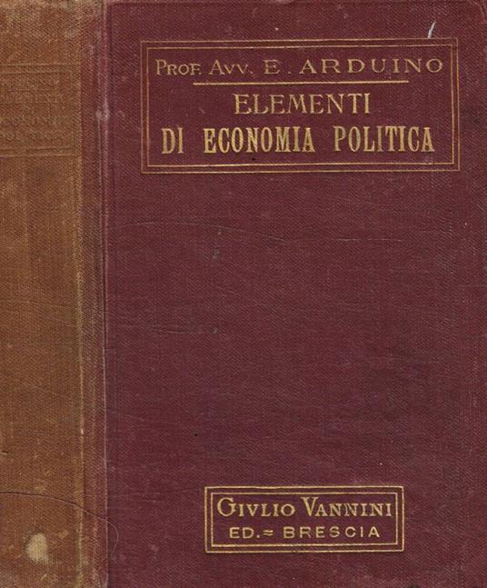 Elementi di economia politica - Ettore Arduino - copertina