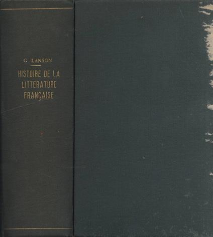 Histoire de la littérature francaise - Gustave Lanson - copertina