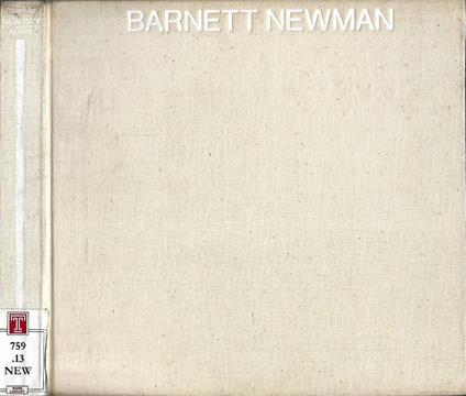 Barnett Newman - Harold Rosenberg - copertina