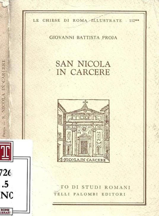 San Nicola in carcere - Giovanni Battista Proja - copertina