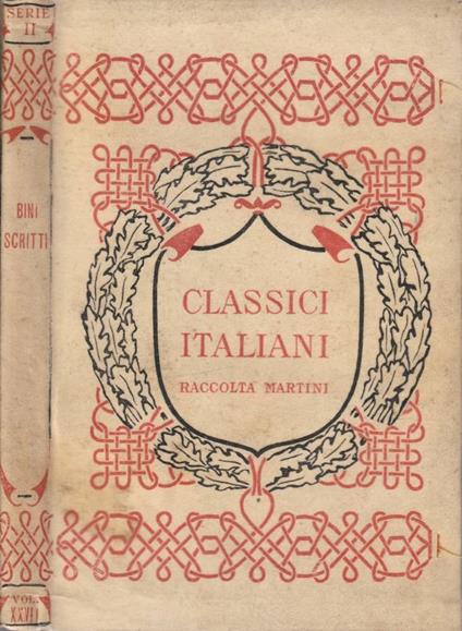 Scritti - Carlo Bini - copertina