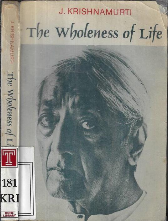 The wholeness of life - J. Krishamurti - copertina