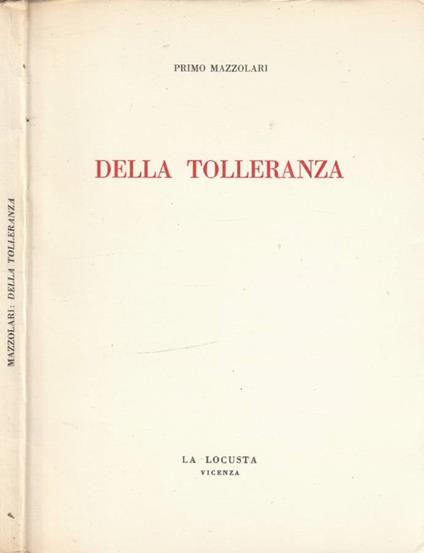 Della tolleranza - Primo Mazzolari - copertina