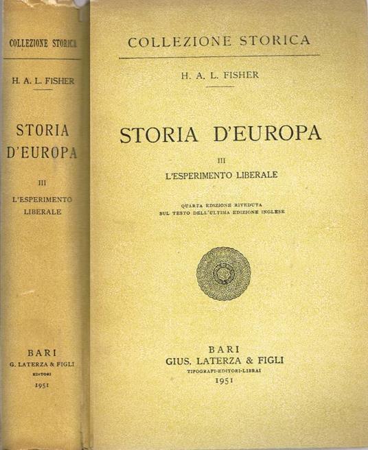 Storia d'Europa - Herbert A. Fisher - copertina