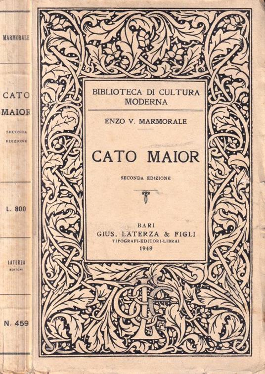 Cato Maior - Enzo V. Marmorale - copertina