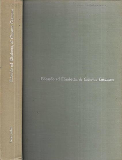 Edoardo ed Elisabetta - Giacomo Casanova - copertina