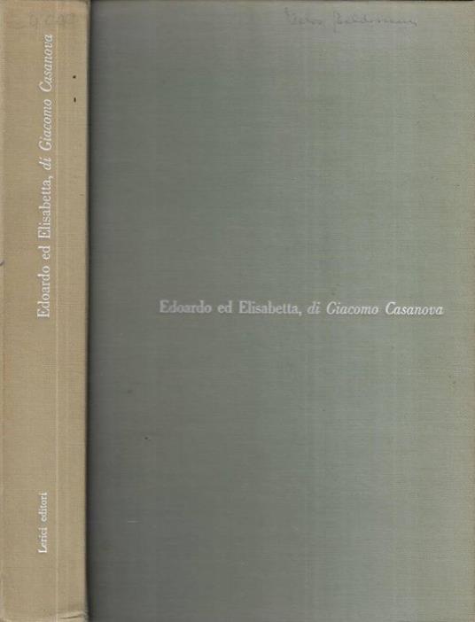 Edoardo ed Elisabetta - Giacomo Casanova - copertina