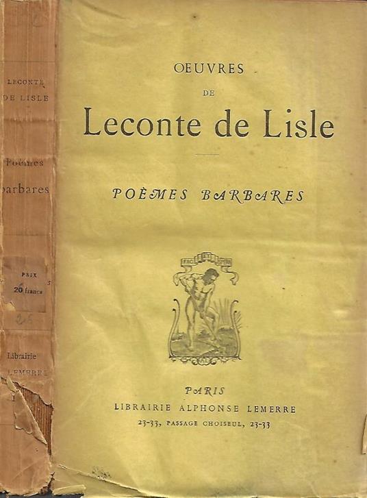 Poèmes Barbares - Charles Leconte de Lisle - copertina