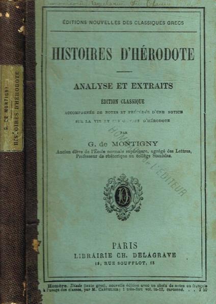 Histoires d'Hérodote - copertina