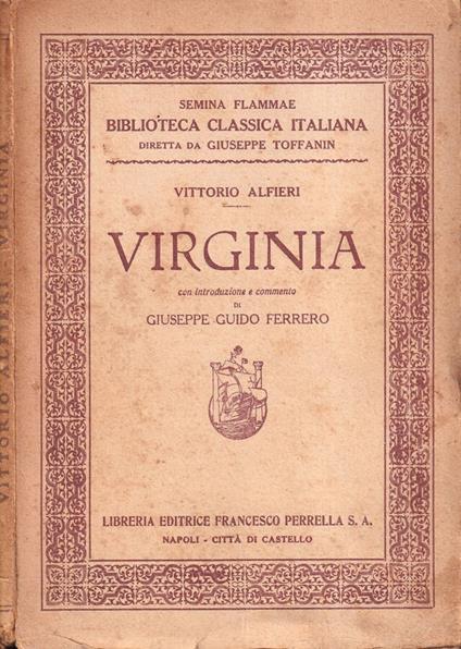 Virginia - Vittorio Alfieri - copertina