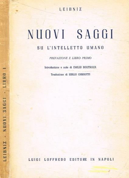 Nuovi saggi su l'intelletto umano - Gottfried W. Leibniz - copertina