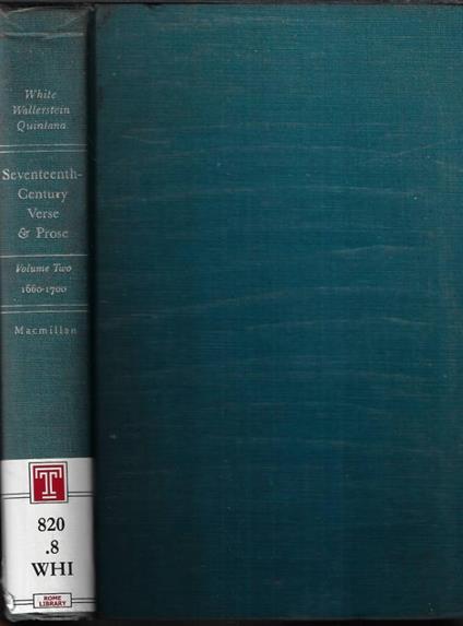 Seventeenth- Century verse and prose Vol. II - copertina