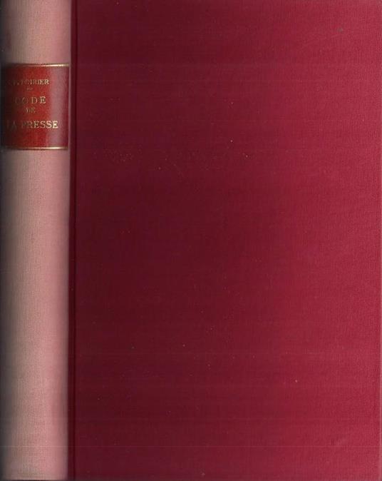 Code de la presse - Pierre Poirier - copertina