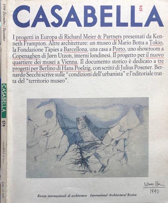 Casabella anno LIV, n 574, dicembre 1990 - Vittorio Gregotti - copertina