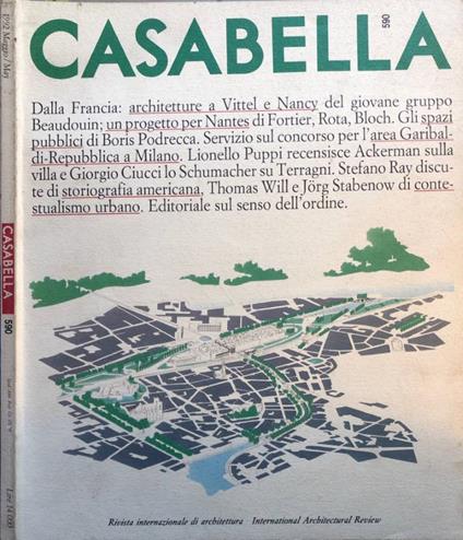 Casabella anno LVI, n 590, maggio 1992 - Vittorio Gregotti - copertina