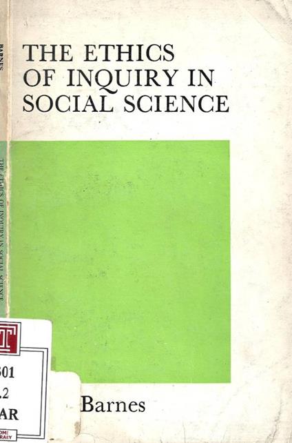 The Ethics of Inquiry in Social Science - copertina