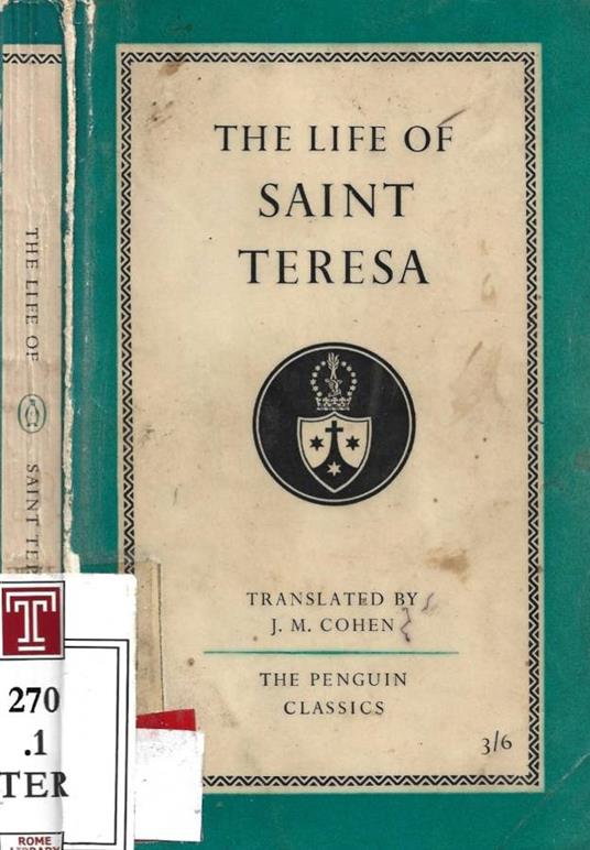 The life of Saint Teresa of Avila by Herself - copertina