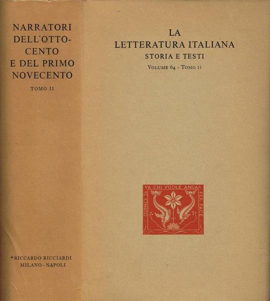 Narratori dell'Ottocento e del Primo Novecento - copertina