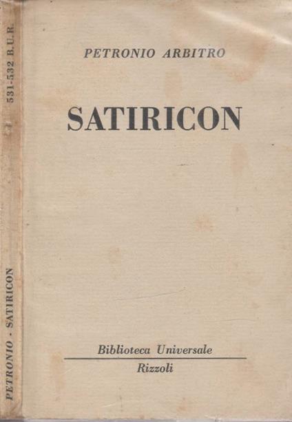 Satiricon - Arbitro Petronio - copertina