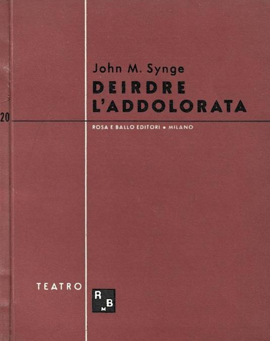 Deirdre l'addolorata (1910) - copertina