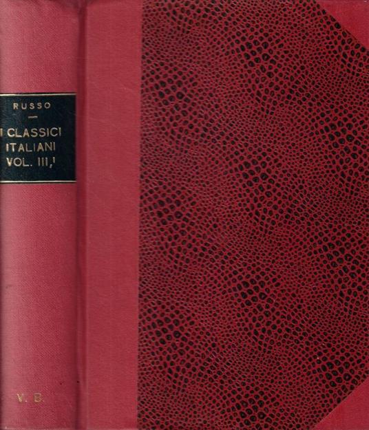 I classici italiani Vol. III- L'ottocento - Luigi Russo - copertina