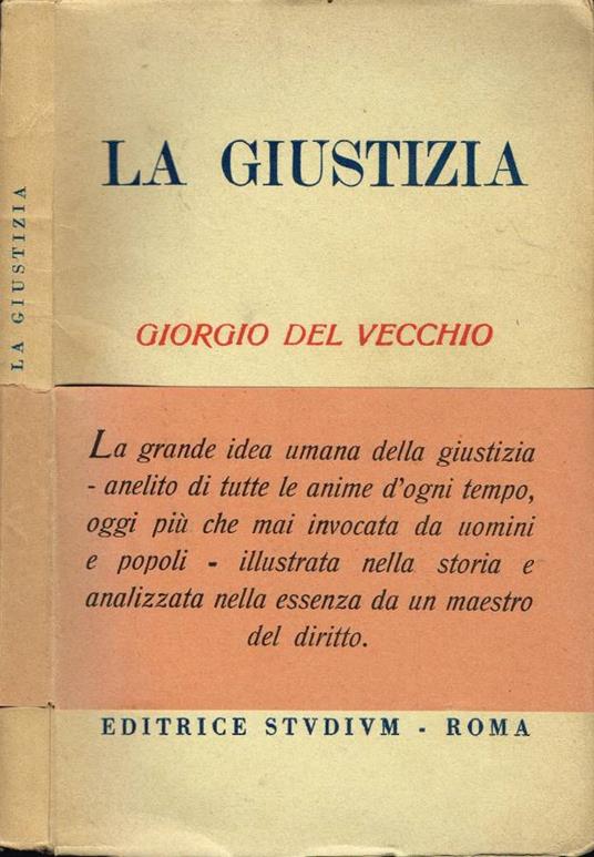 La giustizia - Giorgio Del Vecchio - copertina