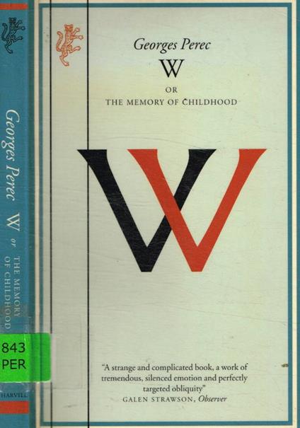 W or the memory of childhood - Georges Perec - copertina