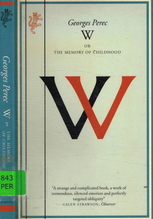 W or the memory of childhood - Georges Perec - copertina