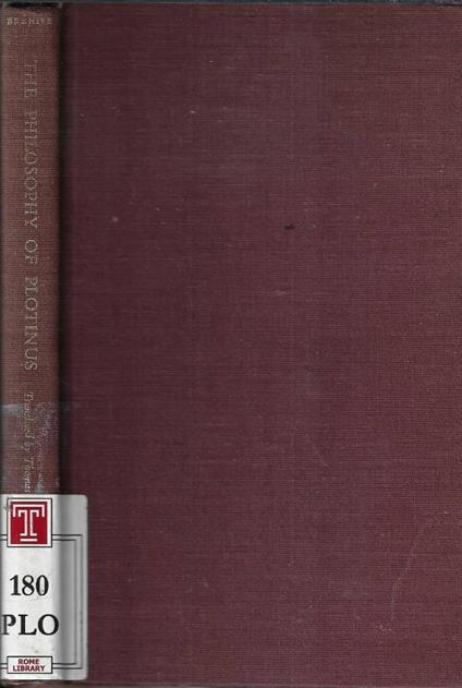 The philosophy of Plotinus - Emile Bréhier - copertina