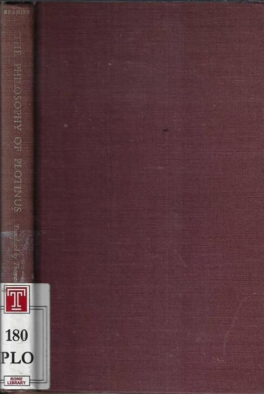 The philosophy of Plotinus - Emile Bréhier - copertina