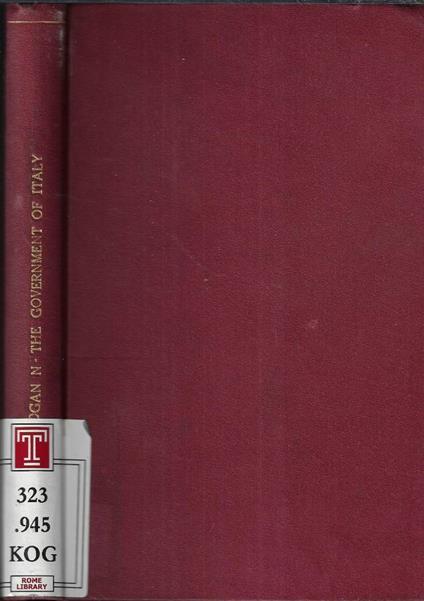 The Government of Italy - Norman Kogan - copertina