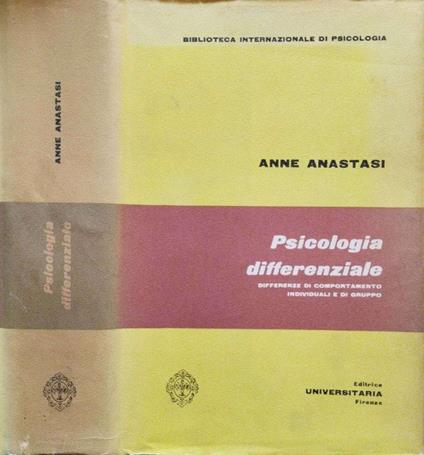 Psicologia differenziale - Anne Anastasi - copertina