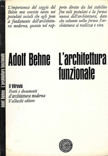 L' architettura funzionante - Adolf Behne - copertina