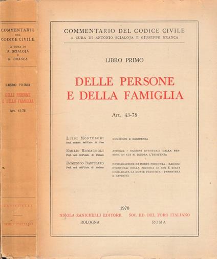 Delle persone e della famiglia - copertina