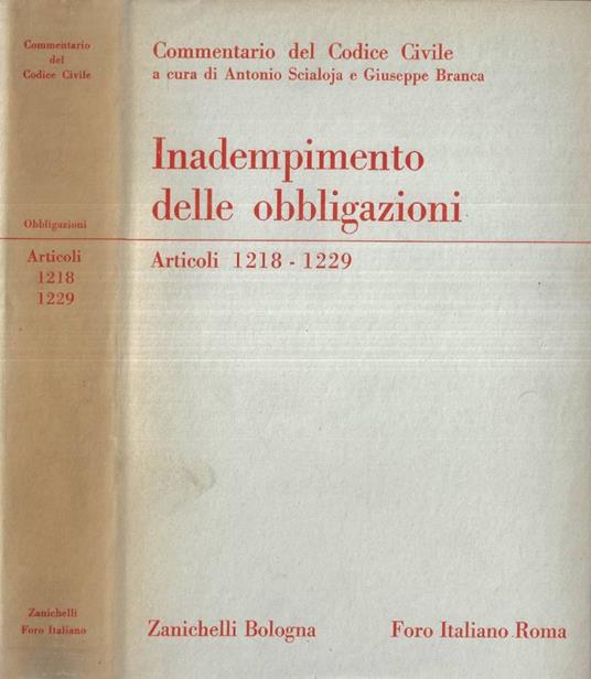 Inadempimento delle obbligazioni Articoli 1218 - 1229 - C. Massimo Bianca - copertina
