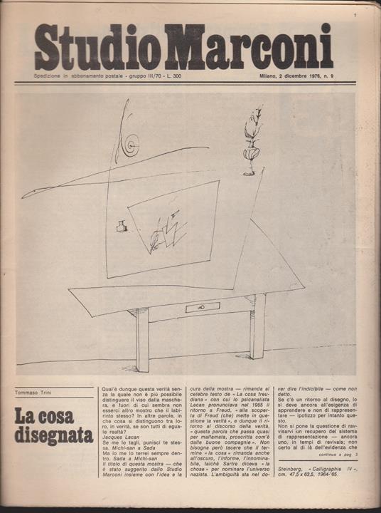 Studio Marconi Milano, 2 dicembre 1976, n. 9 - copertina