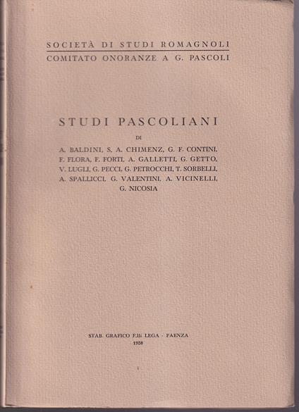 Studi pascoliani - copertina